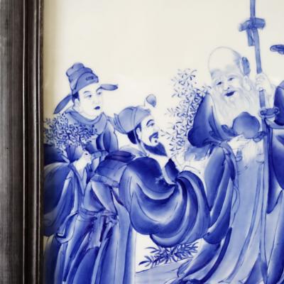Tranh Phúc Lộc Thọ vẽ tay men chàm